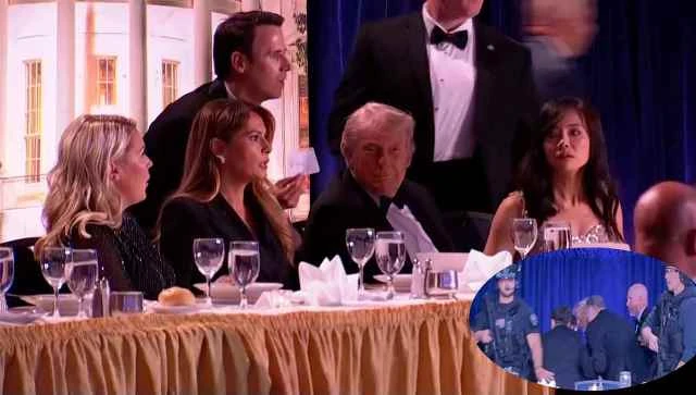 সাংবাদিকদের সঙ্গে ট্রাম্পের নৈশভোজে গুলির শব্দ