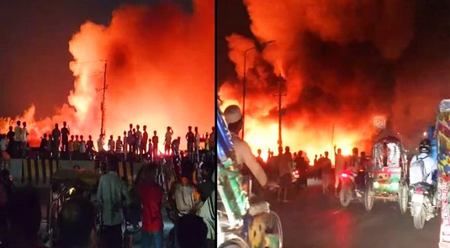 কালশী বস্তিতে দ্রুত ছড়াচ্ছে আগুন, পানির সংকট